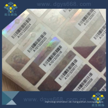Silber Hologramm Anti-Fake Label mit Barcode-Druck